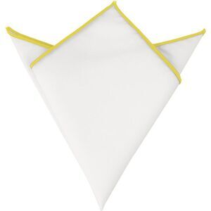 Cotton Handkerchiefs Color Contrast Trim White Pocket Squares Tuxedo Yellow